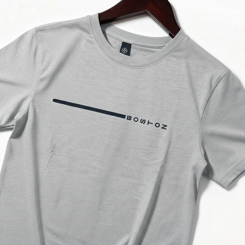 Grey “Boston” Minimal T-Shirt