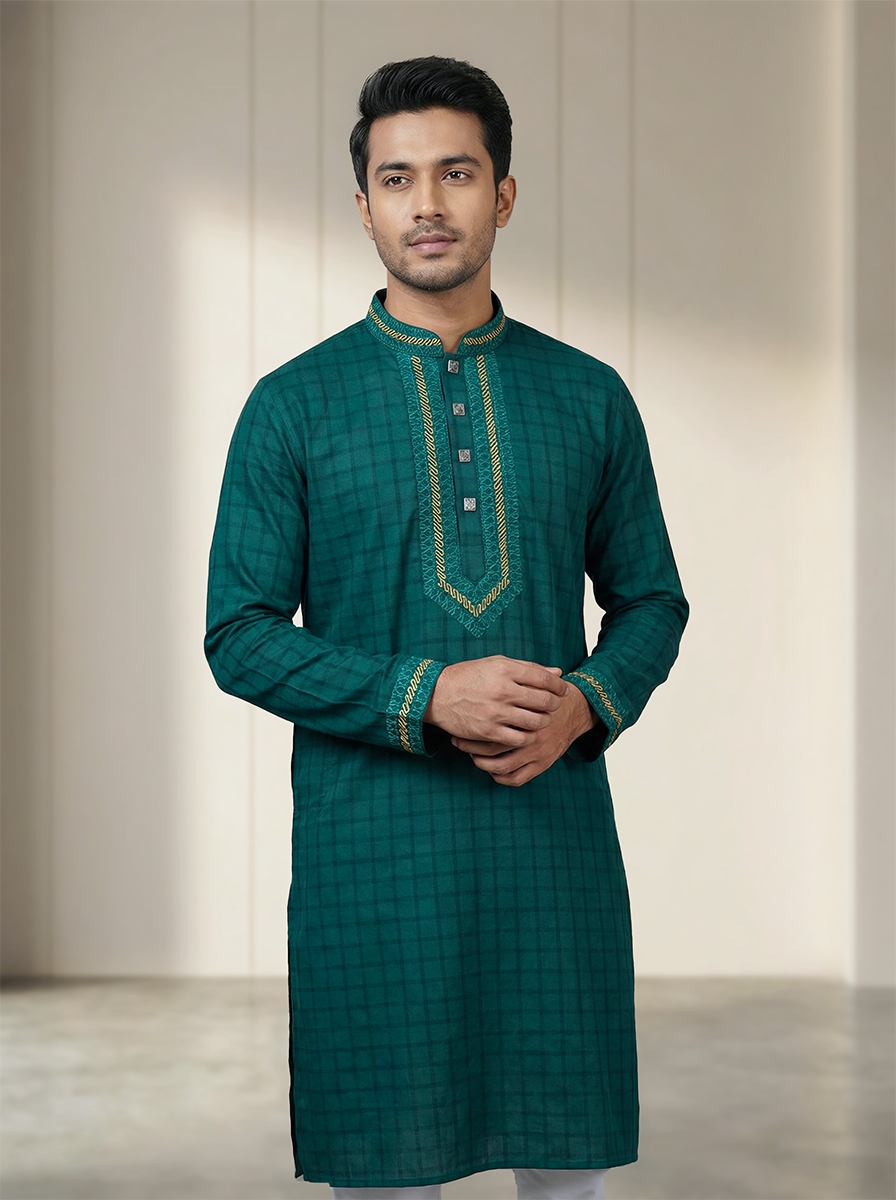 Men's Panjabi Green - Image 2