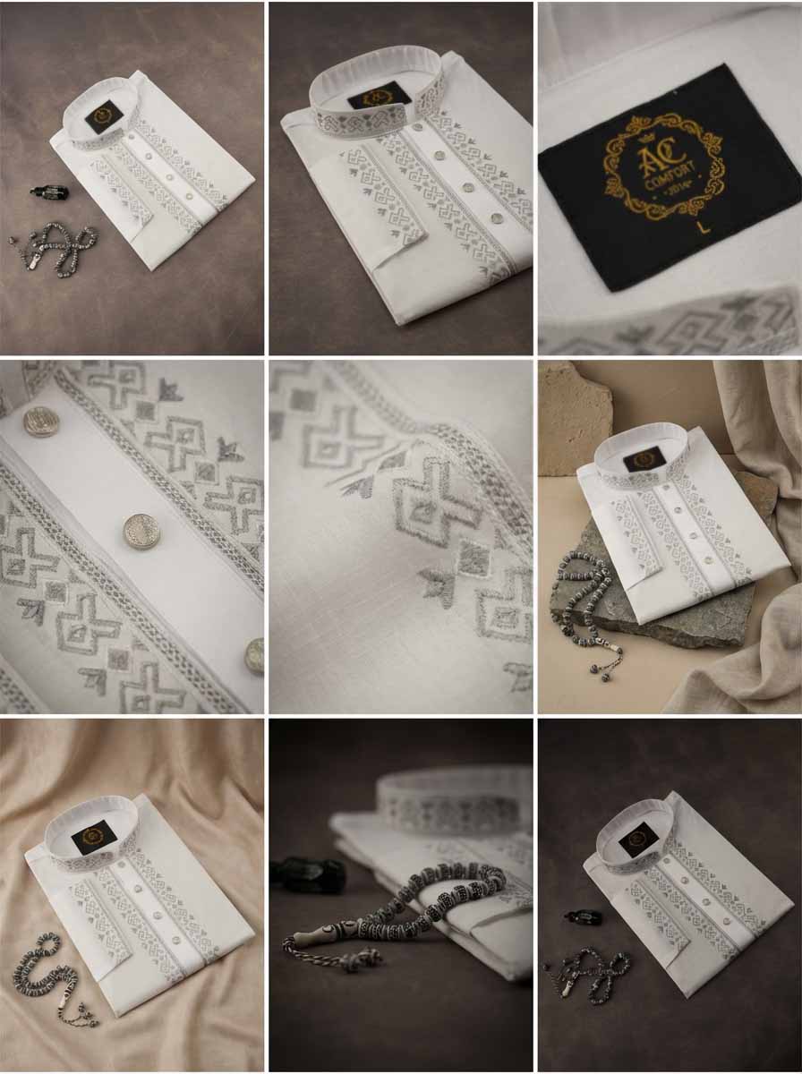 Men's Panjabi White - Image 2