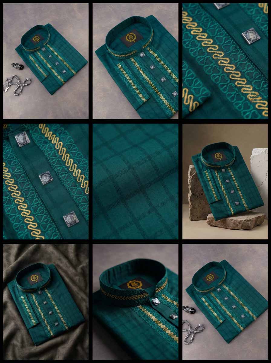 Men's Panjabi Green - Image 3